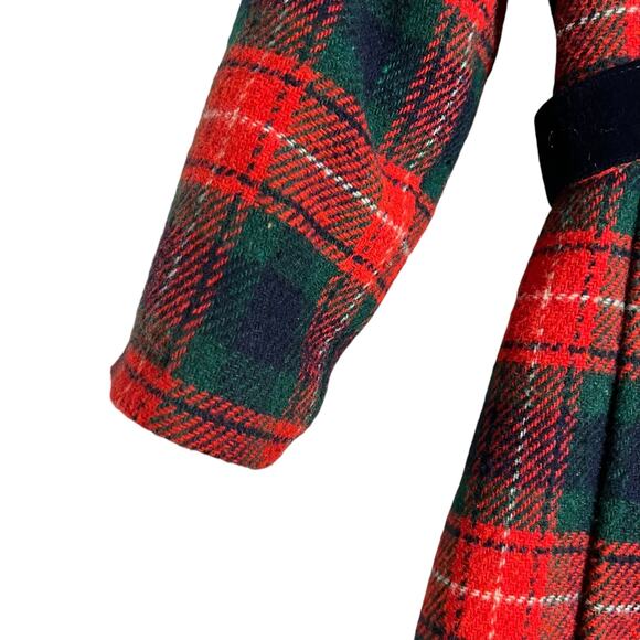 Vintage Rothschild of Philadelphia Red Plaid Girls Double Breasted Coat 4T - Picture 4 of 12